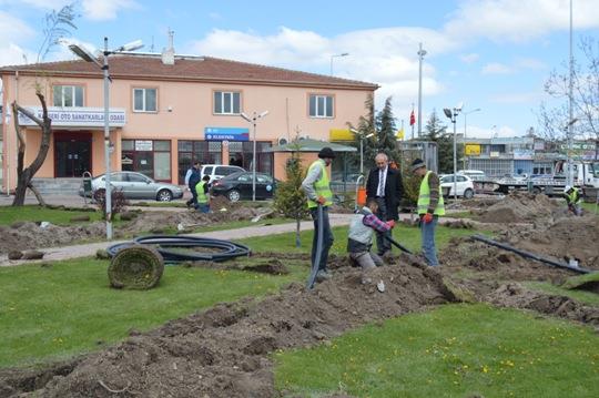  YENİ SANAYİMİZDE PARK BAHÇE ÇALIŞMALARI